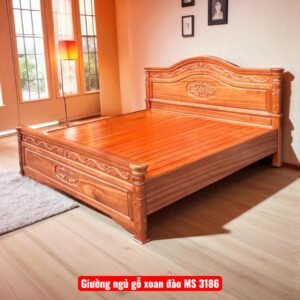 Giường ngủ gỗ Xoan Đào bền đẹp cho gia đình