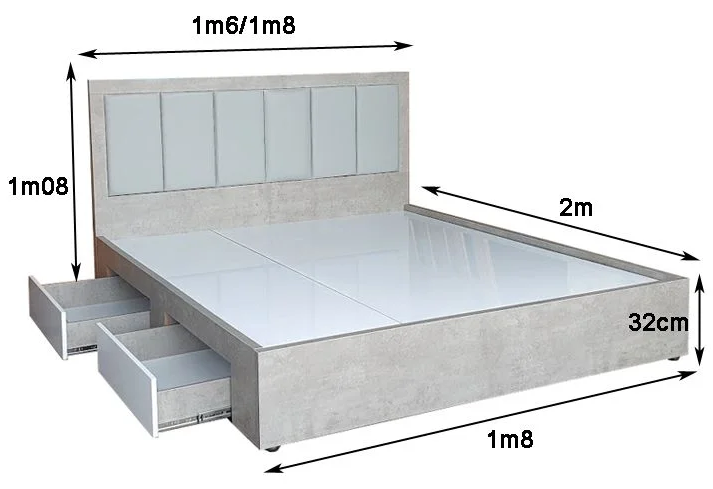Giường ngủ gỗ công nghiệp có ngăn kéo