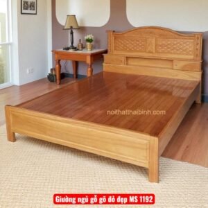 Giường ngủ gỗ gõ đỏ đẹp