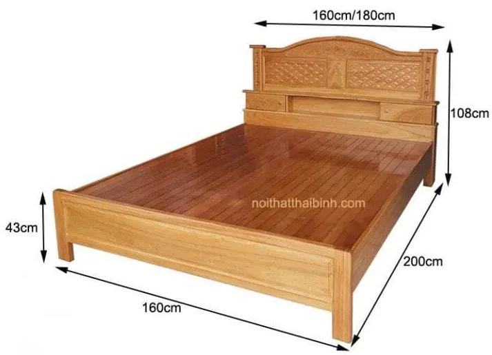 Giường ngủ gỗ gõ đỏ đẹp