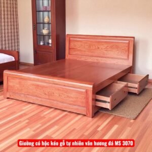 Giường ngủ gỗ tự nhiên có hộc kéo