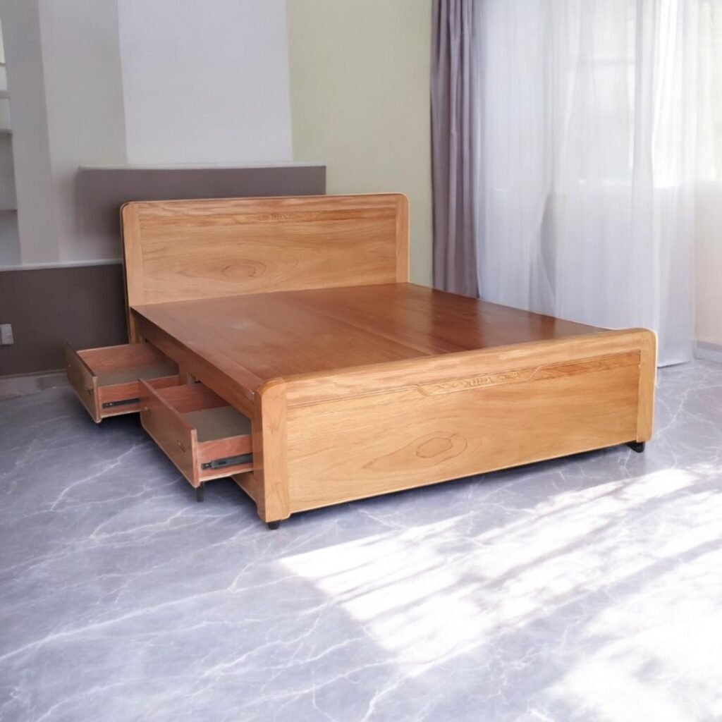 6 mẫu giường ngủ gỗ tự nhiên đẹp bền chắc chắn