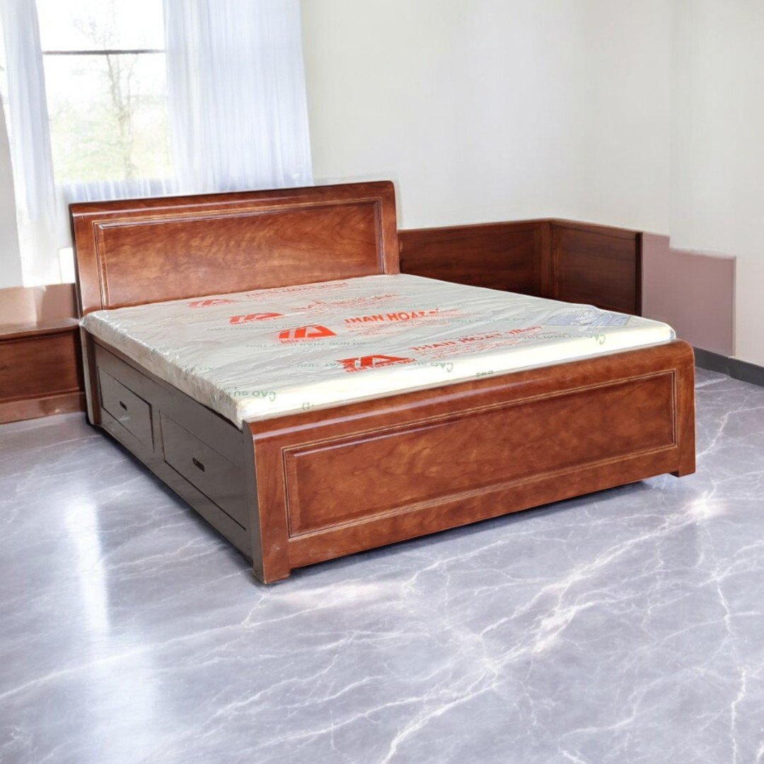 6 mẫu giường ngủ gỗ tự nhiên đẹp bền chắc chắn