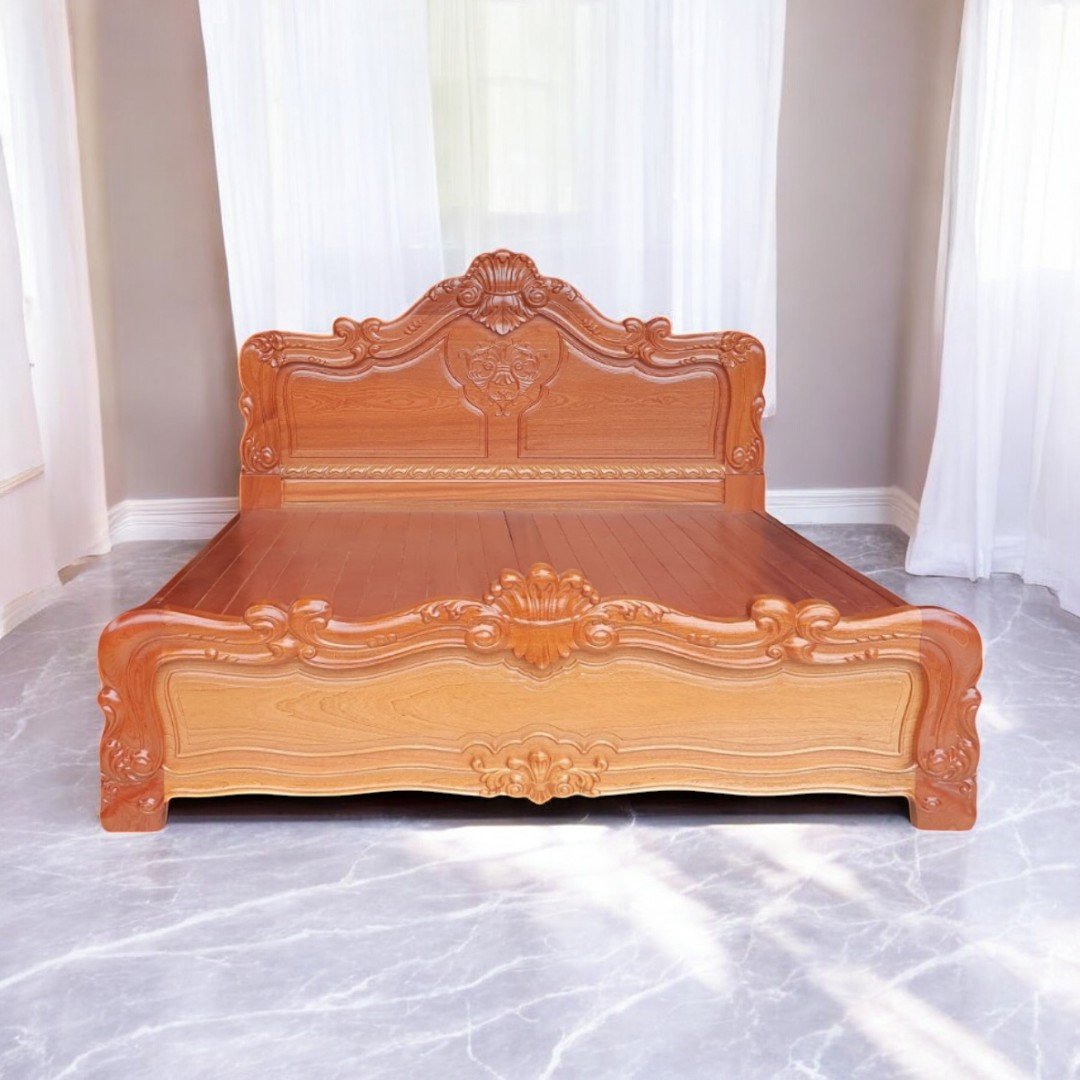 6 mẫu giường ngủ gỗ tự nhiên đẹp bền chắc chắn