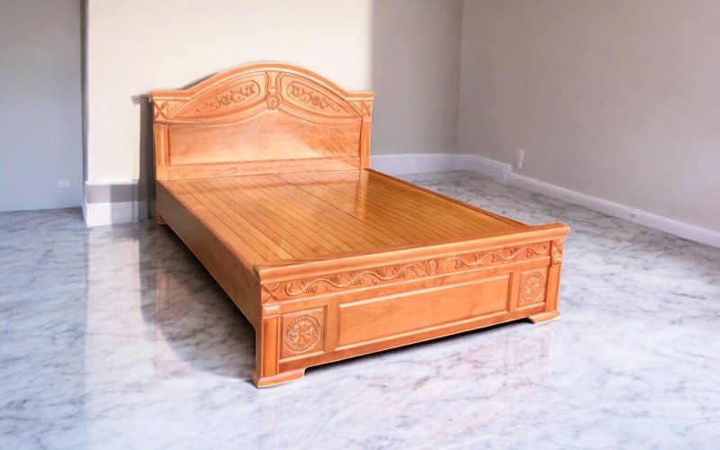 6 mẫu giường ngủ gỗ sồi tại TPHCM bền đẹp