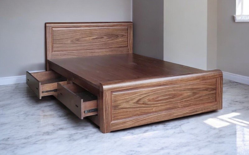 6 mẫu giường ngủ gỗ sồi tại TPHCM bền đẹp