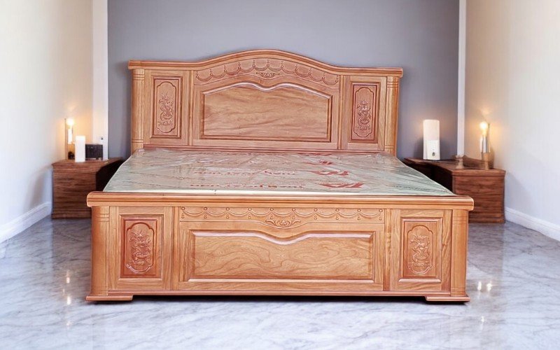 7 mẫu giường ngủ gỗ xoan đào tự nhiên đẹp TPHCM