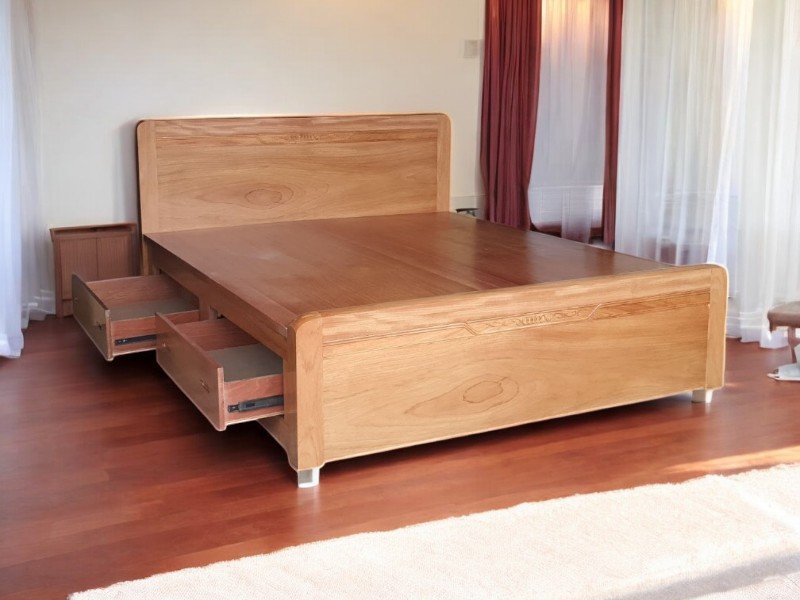 6 mẫu giường gỗ tự nhiên đẹp phù hợp mọi không gian