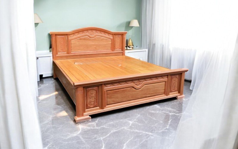 Mẫu giường gỗ đơn giản đẹp tại TPHCM