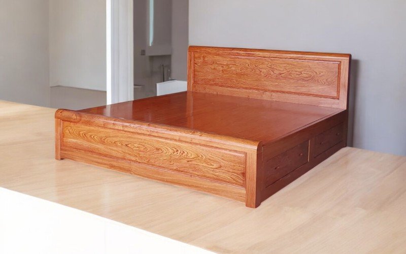 Mẫu giường gỗ đơn giản đẹp tại TPHCM