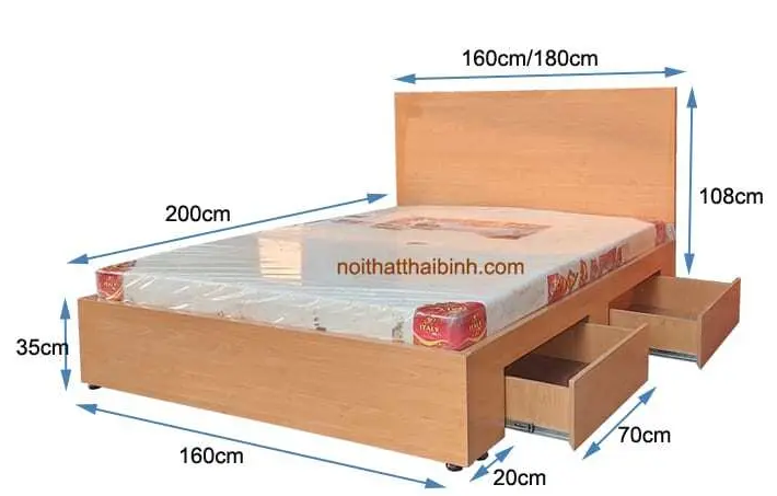 Giường ngủ có hộc kéo hiện đại