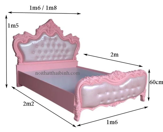 Giường ngủ công chúa màu hồng