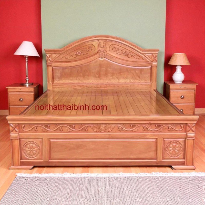 Giường ngủ gỗ Đinh Hương tự nhiên cao cấp