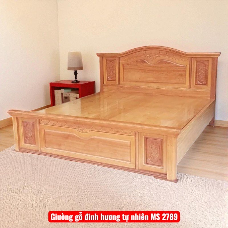 Giường ngủ gỗ đinh hương tự nhiên