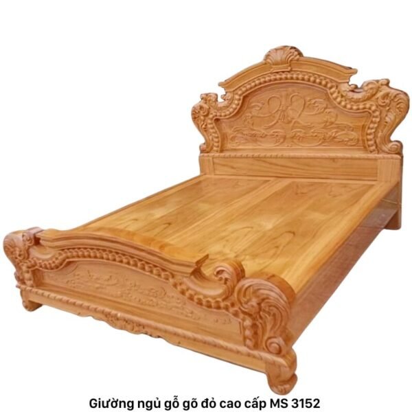Giường gỗ gỏ đỏ cao cấp MS 3152