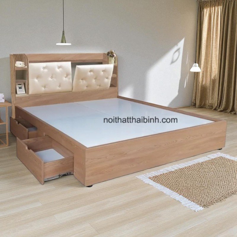 Giường ngủ gỗ mdf có hộc kéo