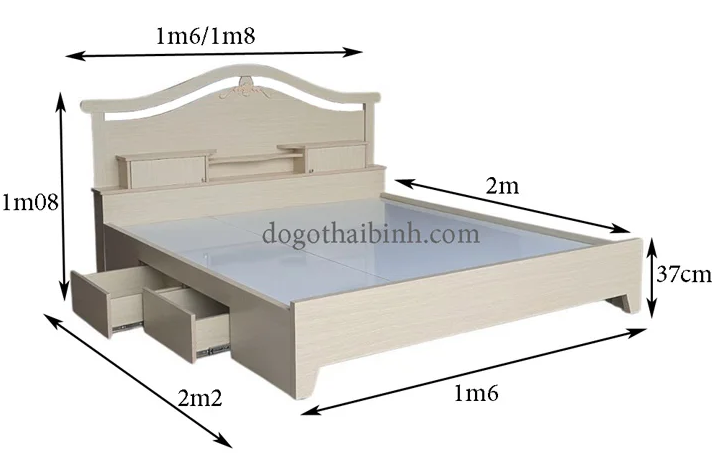 Giường ngủ gỗ mdf lõi xanh chống trầy