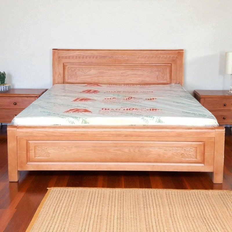 Giường ngủ gỗ xoan đào tự nhiên