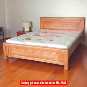 Giường ngủ gỗ xoan đào tự nhiên