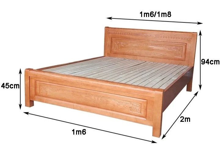 Giường ngủ gỗ xoan đào tự nhiên