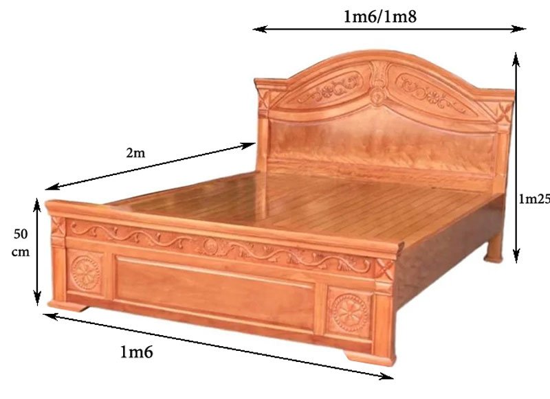 Giường ngủ gỗ Đinh Hương tự nhiên cao cấp