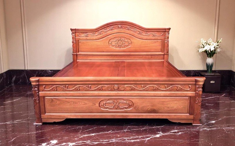 Giá giường gỗ xoan đào 1m8x2m