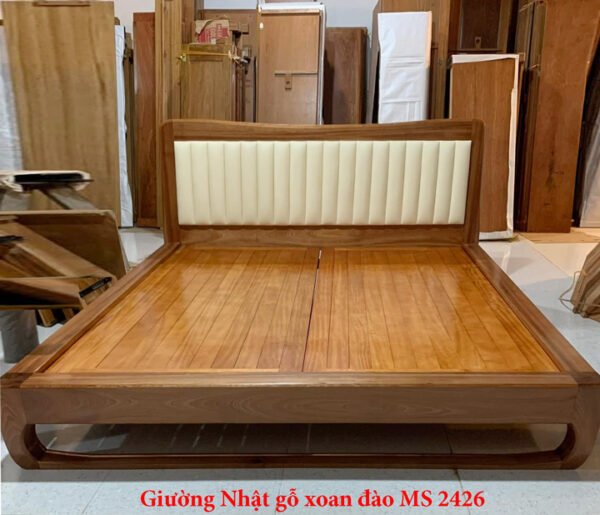 Giường Nhật gỗ xoan đào MS 2426