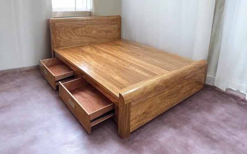 Giường gỗ tự nhiên hiện đại đẹp sang trọng tiện nghi