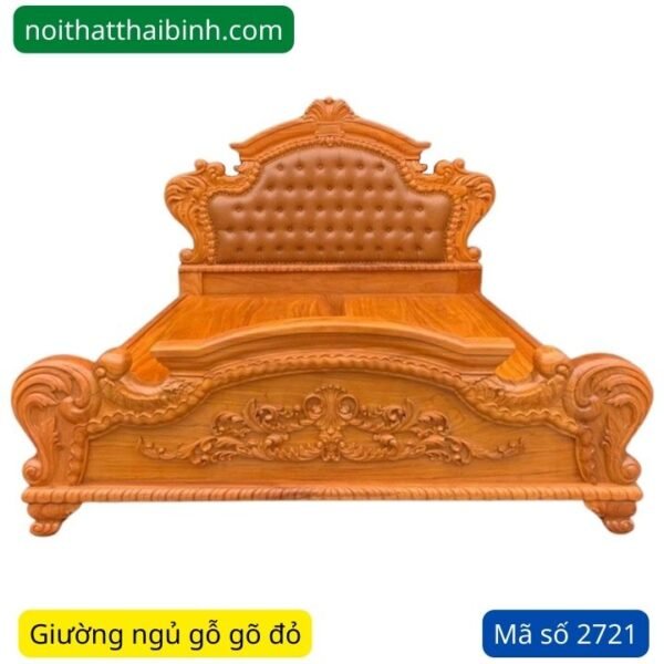 Giường gỗ gõ đỏ cao cấp MS 2721