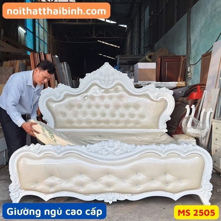 Giường ngủ tân cổ điển cao cấp MS 2505 - Ảnh 2