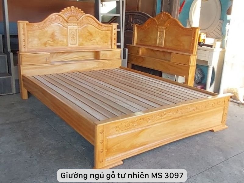 Giường ngủ gỗ gõ đỏ cao cấp MS 3097 - Ảnh 2