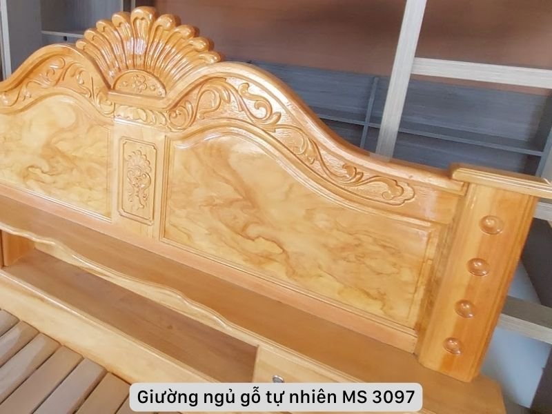 Giường ngủ gỗ gõ đỏ cao cấp MS 3097 - Ảnh 3