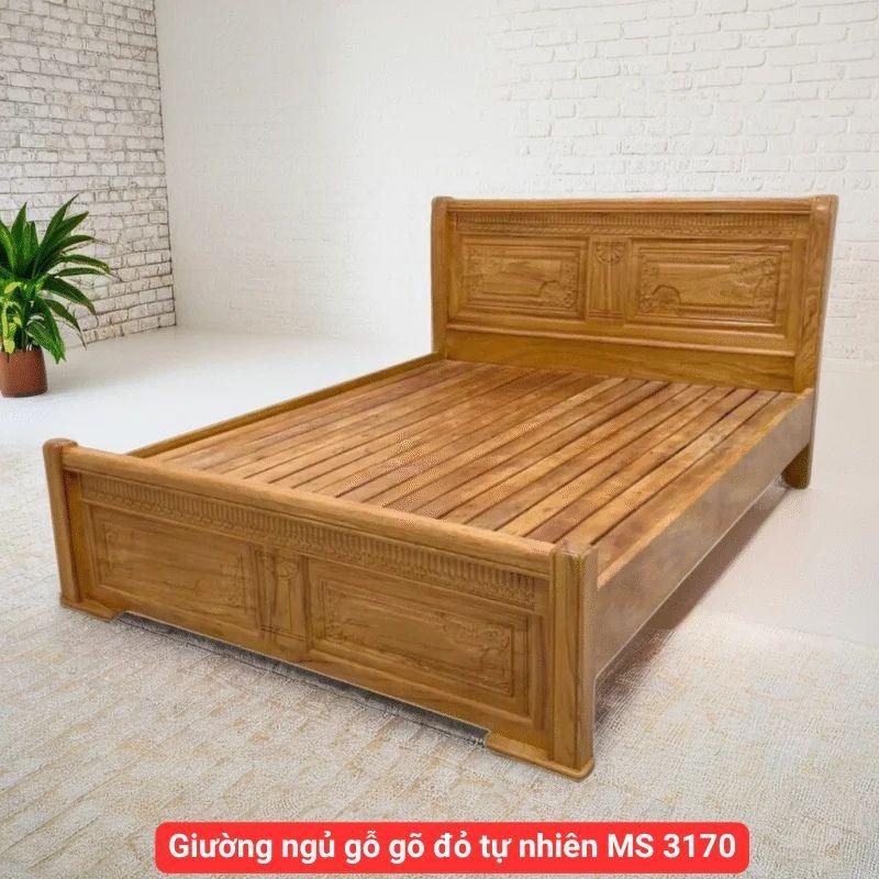 Giường ngủ gỗ gõ đỏ tự nhiên MS 3170