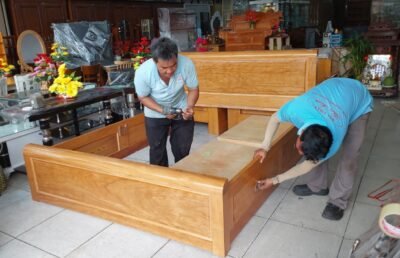 Giường ngủ gỗ tự nhiên có ngăn kéo