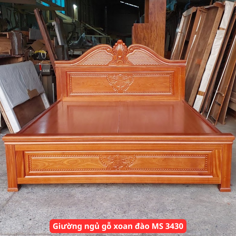Giường ngủ gỗ xoan đào MS 3430