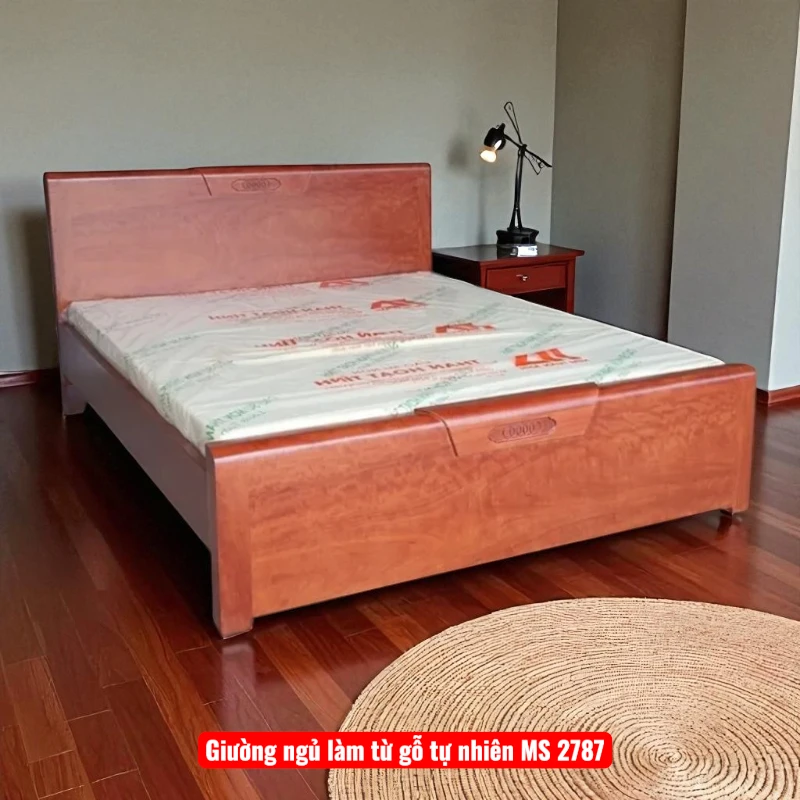 Giường ngủ làm từ gỗ tự nhiên MS 2787