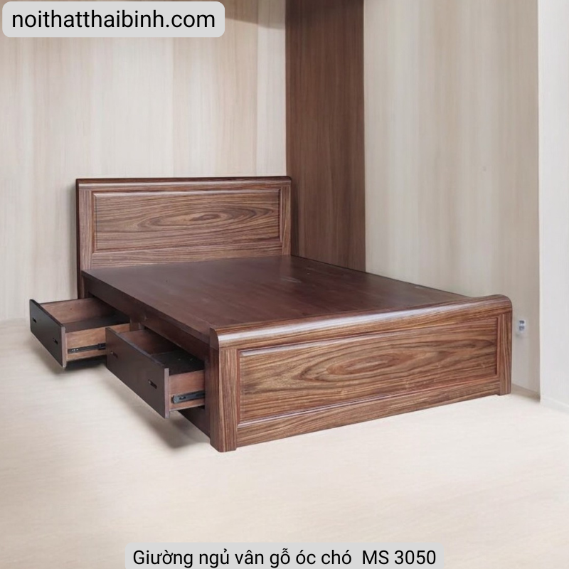 Giường gỗ tự nhiên cao cấp MS 3050