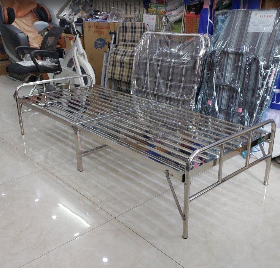 Giường xếp inox | kích thước 1m MS 3478