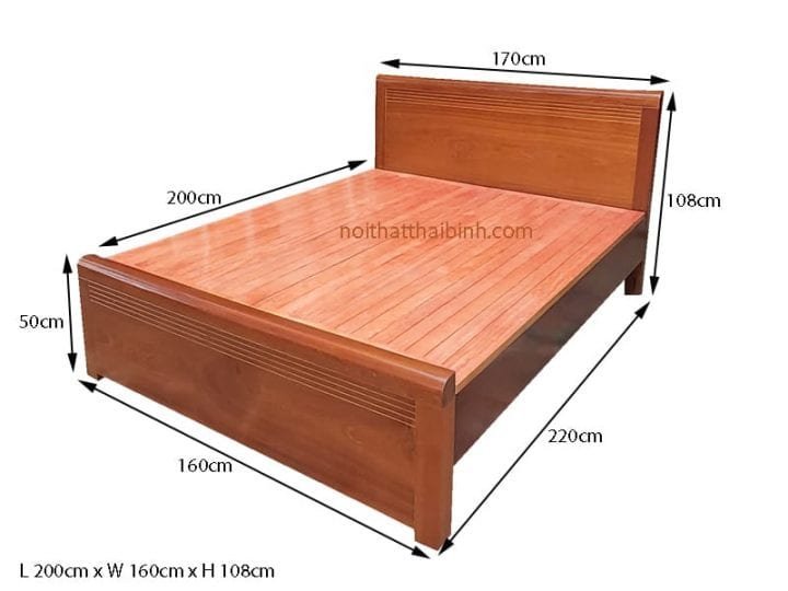 Giường gỗ tự nhiên cao cấp MS 9874 - Ảnh 6
