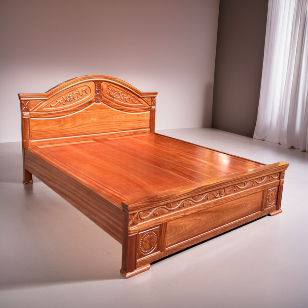 Mẫu giường gỗ xoan đào đẹp MS 3187 - Ảnh 5