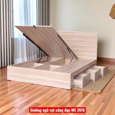 Giường ngủ vạt nâng đẹp MS 2616
