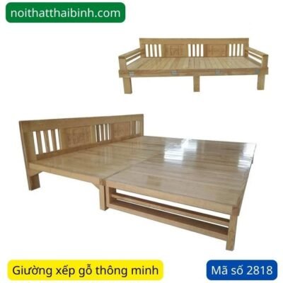 Giường gấp gỗ tự nhiên MS 2818 | GIAO HỎA TỐC TPHCM