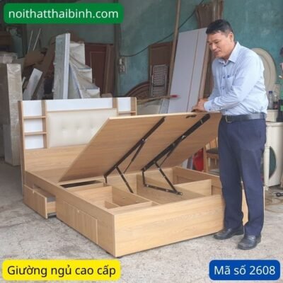 Giường ngủ hiện đại vạt nâng lên xuống