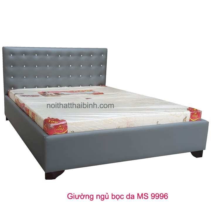 Giường ngủ bọc da cao cấp MS 9996 Giá bán = 12.500.000 đ - Tặng 1 tấm nệm cao su non American