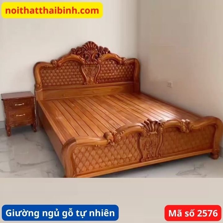 Giường ngủ gỗ tự nhiên MS 2576
