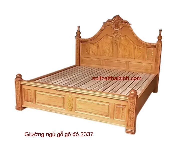 Giường gỗ gõ đỏ cao cấp MS 2337