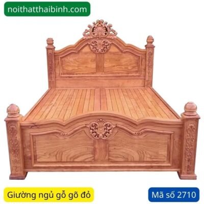Giường gỗ gõ đỏ cao cấp MS 2710