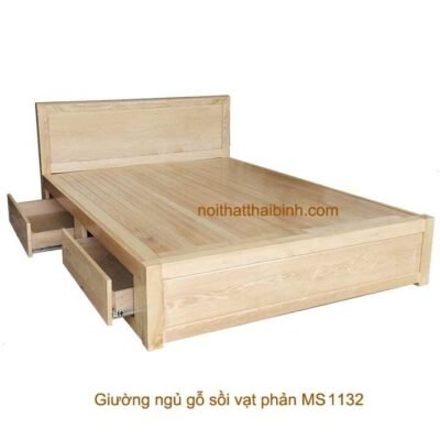 Giường ngủ gỗ sồi vạt phản MS 1132 Giá bán = 11.000.000 đ