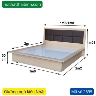 Alternative view of Giường ngủ kiểu Nhật hiện đại MS 2695