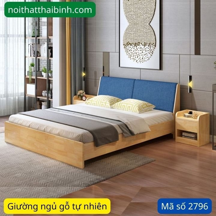 Giường ngủ gỗ tự nhiên hiện đại MS 2796 - Ảnh 4